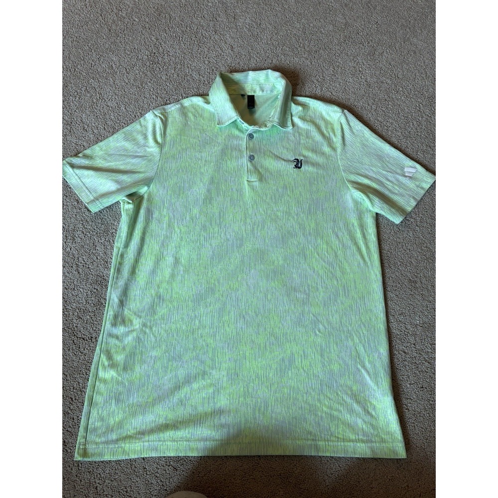 MEN'S ADIDAS AERIAL JACQUARD POLO, SIZE: M Color: GREEN/GRAY (M3)